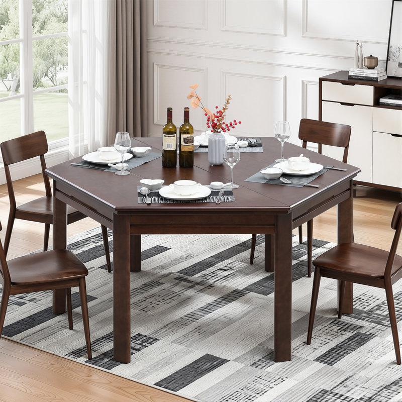 AHB Hexagonal Solid Wood Board Game Table For 4-6 Players